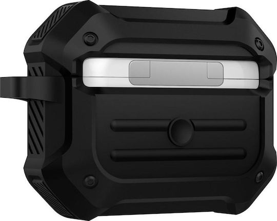 Spigen Tough Armor Hülle Silikon mit Haken in Schwarz Farbe für Apple AirPods Pro