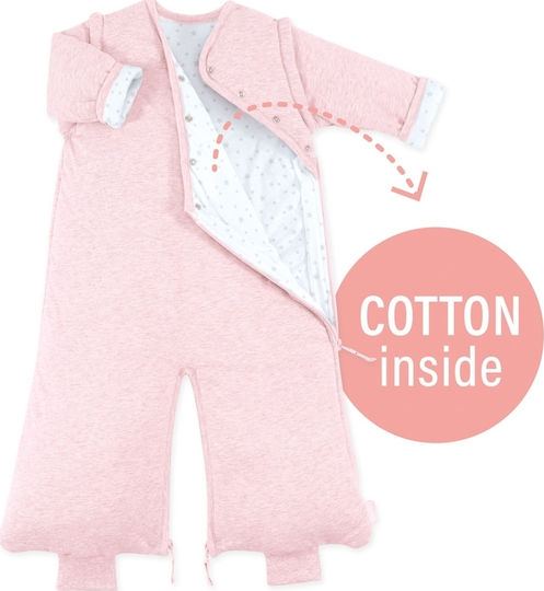 Bemini Winter Schlafsack mit Füßen Magic Bag 3 Tog Pink mit abnehmbaren Ärmeln