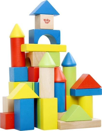 Tooky Toys Blocks Wooden Blocks Wooden for 1+ Year 50pcs TKC298