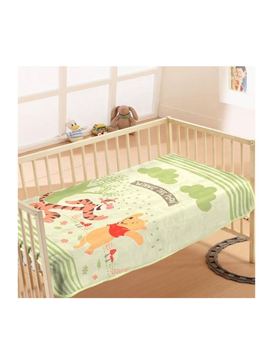 Dimcol Blanket Cot Winnie Forest Velvet Green 110x140cm 2110224402000299