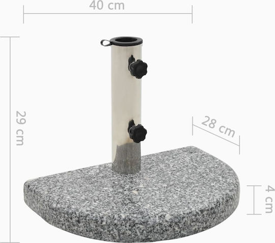 vidaXL Schirmständer aus Beton in Gray Farbe 40x28x4cm