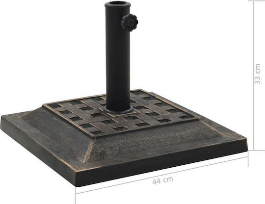 vidaXL Umbrella Stand made of Plastic in Bronze Color 44x44x33cm