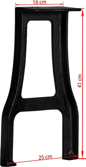 vidaXL Table Stand made of Cast Iron in Black Color 25x25x41cm 2pcs