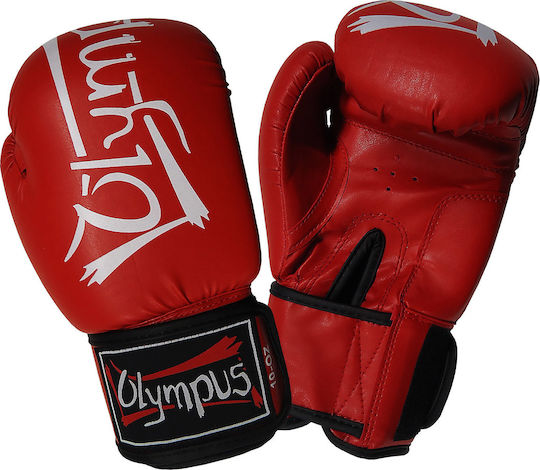 Olympus Sport Training III Kinder Boxhandschuhe aus Synthetikleder für Kampf Rot