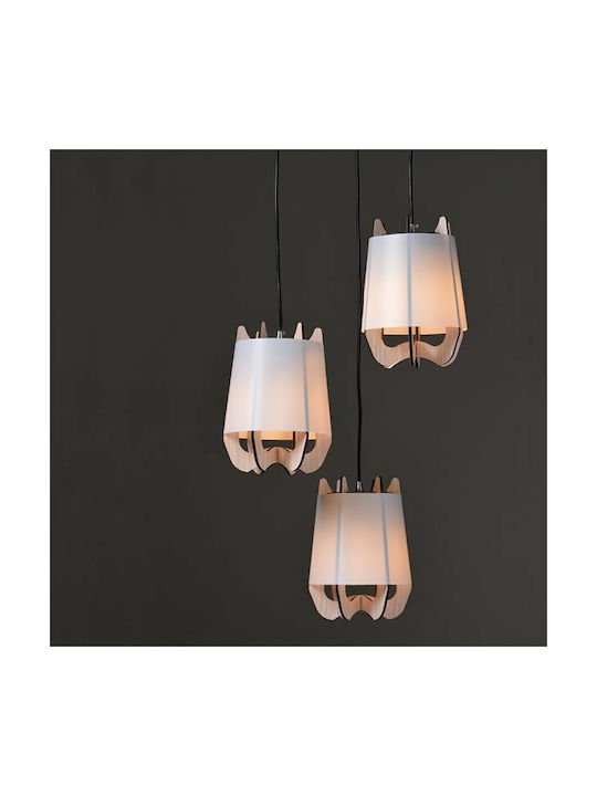 Aca Pendant Light Three-Light for Socket E27 Beige