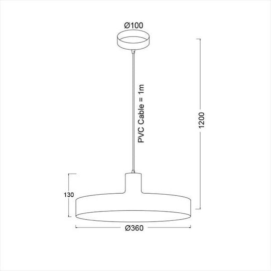 Aca Domenica Hängelampe Kupfer Glocke mit Fassung E27 36x120cm.