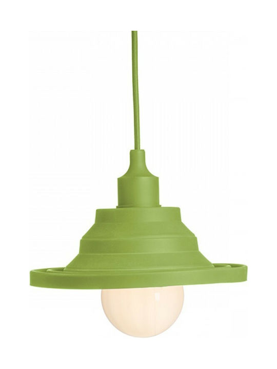 Rendl Light Studio Amici Pendant Light Green Bell with Socket E27