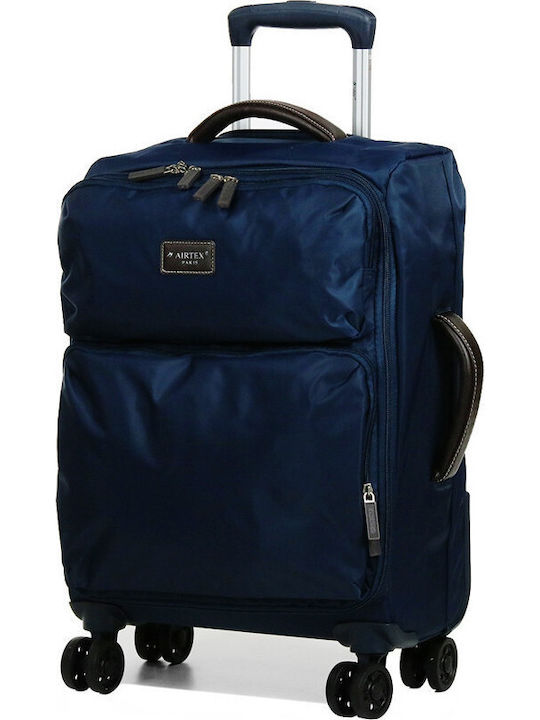 Airtex Paris Μεγάλη Βαλίτσα Ταξιδίου Υφασμάτινη Navy Μπλε με 4 Ρόδες Ύψους 80εκ.