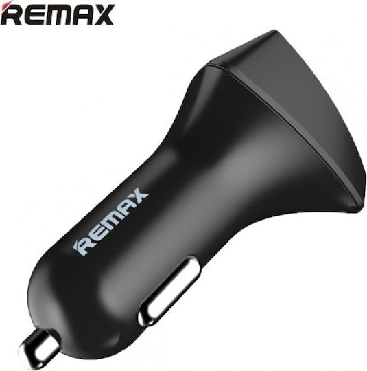 Remax RCC-208 Φορτιστής Αυτοκινήτου 3.4A με Θύρες: 2xUSB και Βολτόμετρο Μαύρο Χρώμα