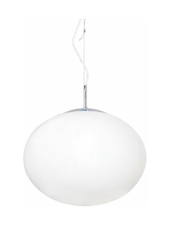 Aca Luna Висящо Осветително Тяло Бял Топка с Цокъл E27 38x38см.