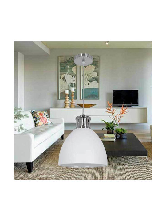 Elmark Jason Pendant Light White Bell with Socket E27 30x30x141cm