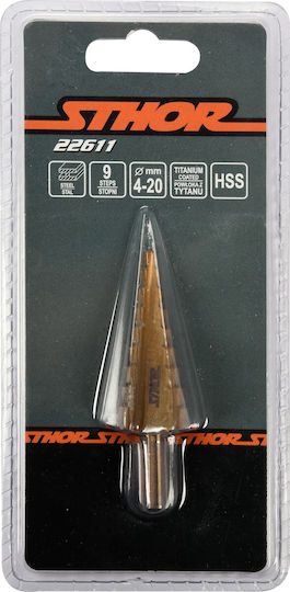 Sthor Conical Drill HSS Titanium for Metal και Masonry 4-20mm