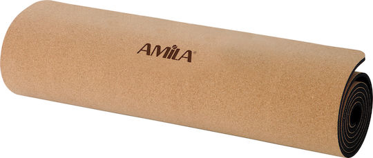 AMILA Exercise Mat Brown with Carry Strap (173x61x0.6cm)
