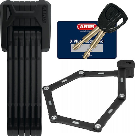 Abus Bordo Granit XPlus 6500/85 Κλειδαριά Ποδηλάτου Αναδιπλούμενη με Κλειδί Μαύρη