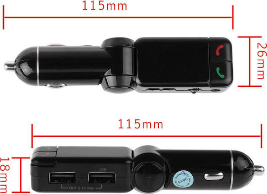FM предавател за кола с Bluetooth / MicroSD / USB