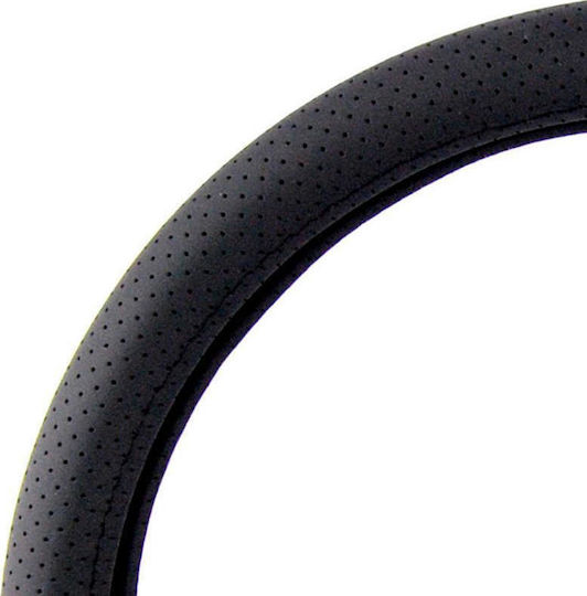 Autoline Car Steering Wheel Cover with Diameter 38cm Leather Black