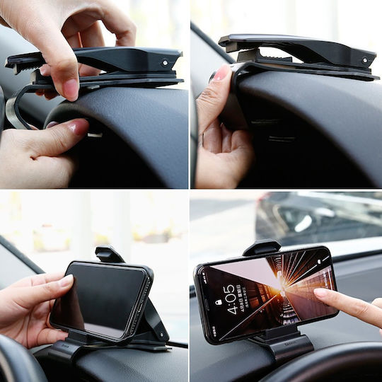 Baseus Big Mouth Car Mount Βάση Κινητού Αυτοκινήτου 3.5" - 7" με Κλιπ-Μανταλάκι Μαύρη