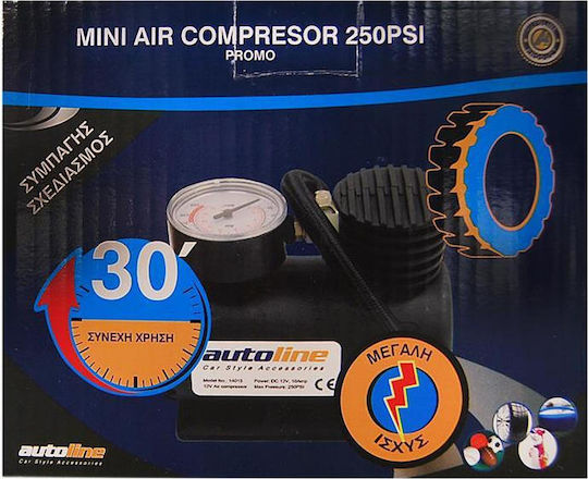 Autoline Тромба за автомобилни гуми 250PSI с кабел 12V