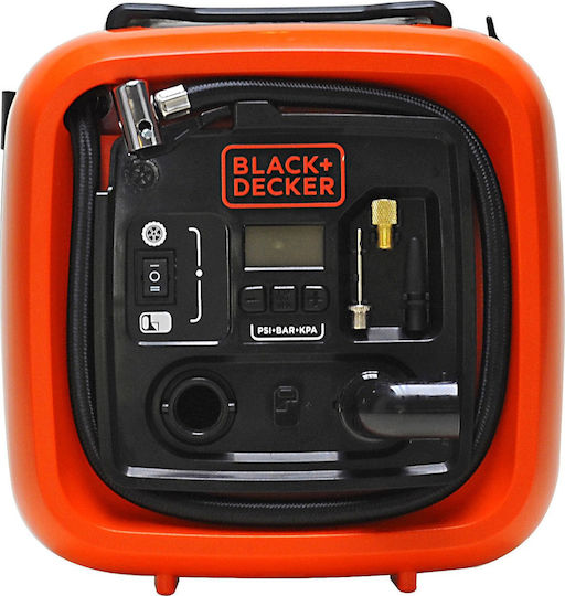 Black & Decker Τρόμπα Αυτοκινήτου 160PSI με Καλώδιο Αναπτήρα 12V