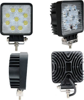 Pătratς Rezistent la apă Faruri pentru Autoturisme LED Universal 9 - 32V 27W 11cm 1buc