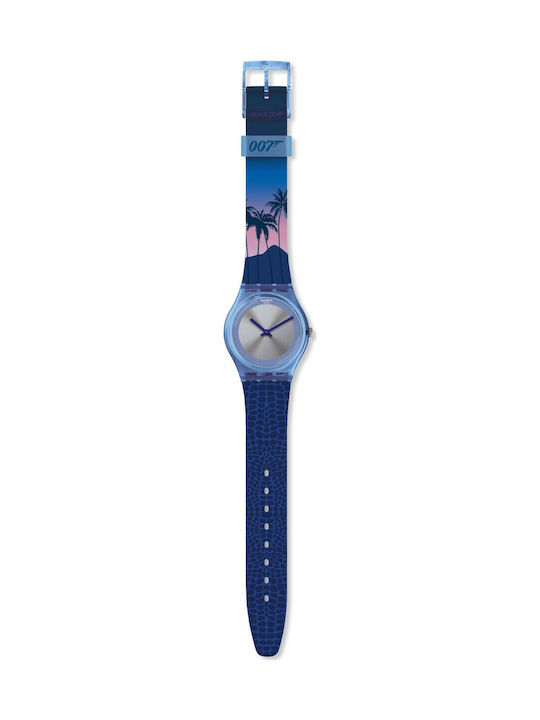 Swatch Licence To Kill Women's Watch with Blue Rubber Strap