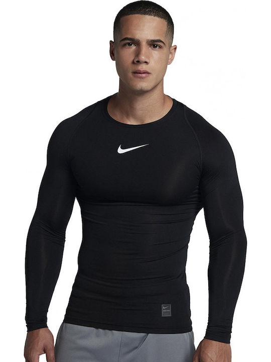 Nike Pro Ανδρική Ισοθερμική Μακρυμάνικη Μπλούζα Compression Μαύρη
