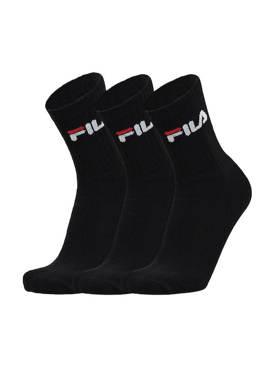 FILA Uni Nos Socks 3 Pack Athletic Socks Black 3 Pairs