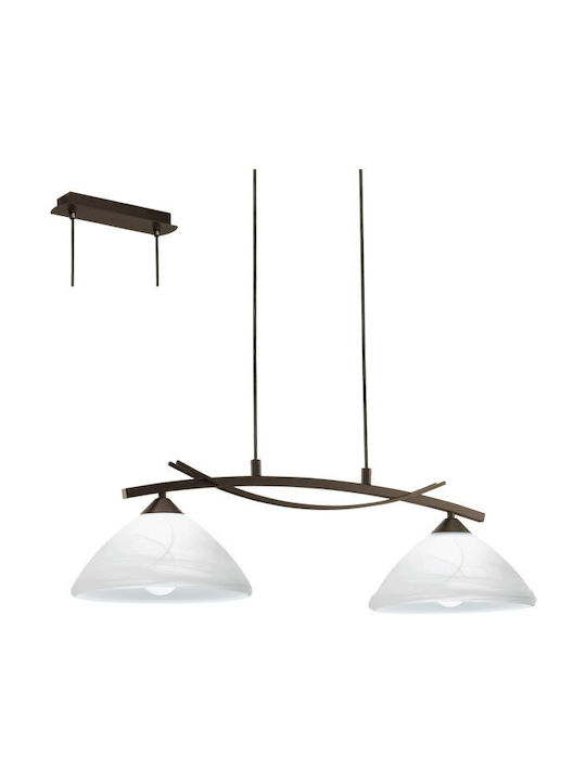 Eglo Vinovo Pendant Light Two-Light Rail for Socket E27 Brown