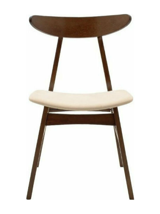 Orlean Kitchen Wooden Chair Walnut / Beige 49x53.5x78cm