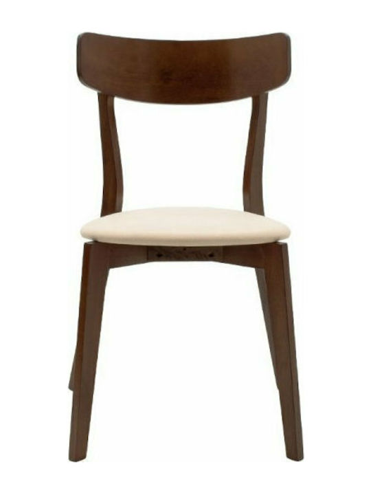 Toto Kitchen Wooden Chair Beige / Walnut 45.5x51.5x77cm