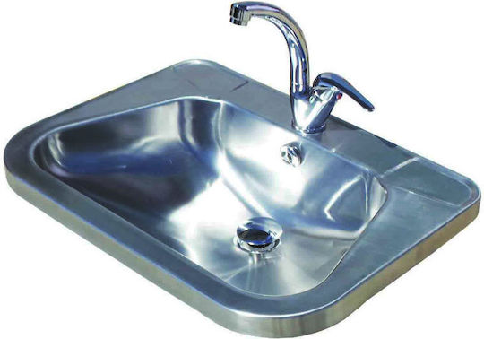 Gloria Stilaki Ένθετος Νιπτήρας Inox 50x41x19.8cm Inox