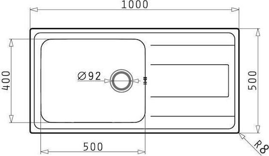 Pyramis Alea 1B 1D Plus Ένθετος Inox Σατινέ Μ100xΠ50cm Ασημί