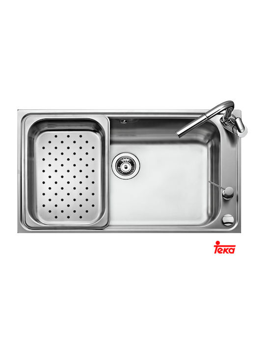 Teka Big Bowl 86 1C (Bahia) 11127004 N.530 Drop-In Spüle Inox Satiniert B86xT50cm Silber