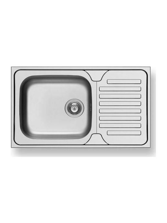 Pyramis Dorian 1B 1D Ένθετος Νεροχύτης Inox Σατινέ Μ86xΠ50cm Ασημί