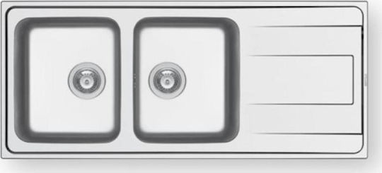 Pyramis Alea 2B 107157701 Drop-In Sink Inox Satin W86xD50cm Silver