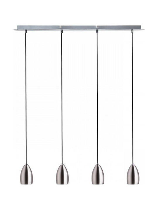 Rendl Light Studio Babades IV Pendant Chandelier Rail for 4 Bulbs GU10 Silver