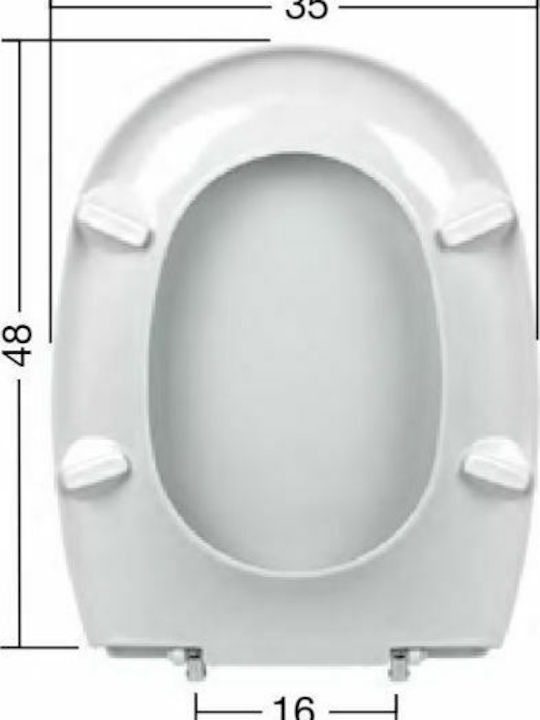 ΕΒΙΟΠ Plastic Toilet Seat White Apollo 48cm