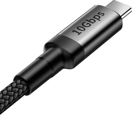 Baseus Cafule Плетена USB 3.2 Кабел USB-C мъжки - USB-C мъжки 100W Сив 1м (CATKLF-SG1)