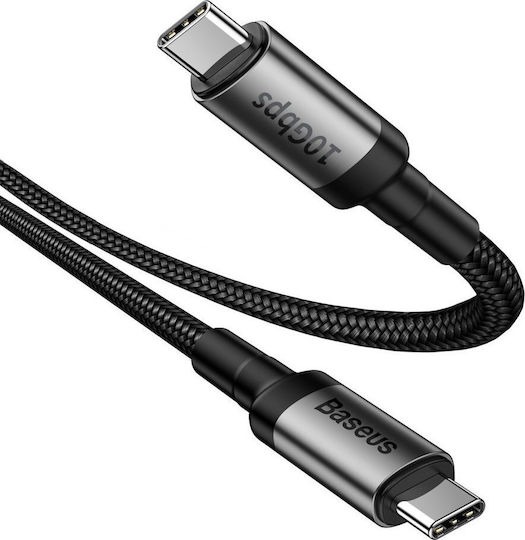 Baseus Cafule Плетена USB 3.2 Кабел USB-C мъжки - USB-C мъжки 100W Сив 1м (CATKLF-SG1)