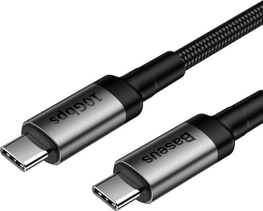 Baseus Cafule Плетена USB 3.2 Кабел USB-C мъжки - USB-C мъжки 100W Сив 1м (CATKLF-SG1)