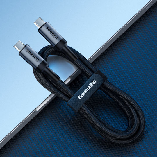 Baseus Cafule Плетена USB 3.2 Кабел USB-C мъжки - USB-C мъжки 100W Сив 1м (CATKLF-SG1)