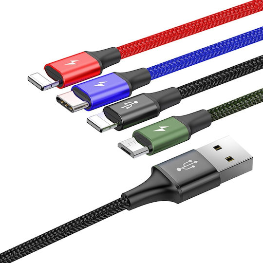 Baseus Rapid Series Braided USB to Lightning / Type-C / micro USB 1.2m 3.5A Cable Multicolour (CA1T4-A01)