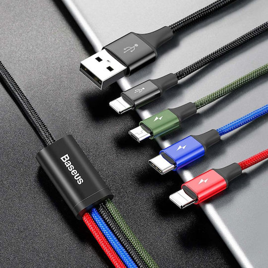Baseus Rapid Series Braided USB to Lightning / Type-C / micro USB 1.2m 3.5A Cable Multicolour (CA1T4-A01)