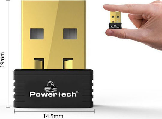 Powertech PT-694 Αντάπτορας Δικτύου USB με Ασύρματη Σύνδεση Wi-Fi 150Mbps