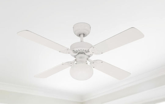 Westinghouse Vegas Ceiling Fan 105cm with Light White/White Washed Pine
