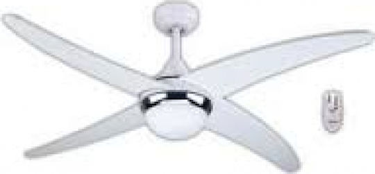 Primo CF48-4C1L 18.411 800249 Ceiling Fan 120cm with Light and Remote Control Silver