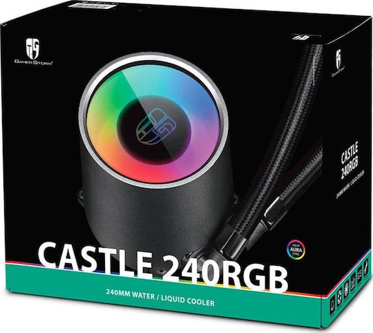 Deepcool Castle 240 RGB Υδρόψυξη Επεξεργαστή Διπλού Ανεμιστήρα 120mm για Socket AM4