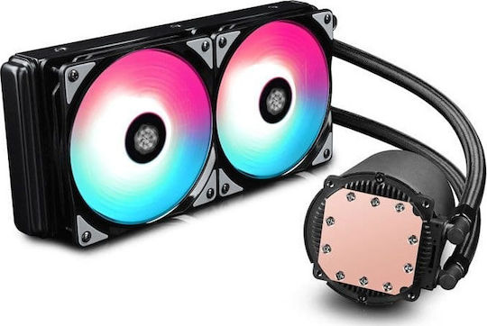 Deepcool Castle 240 RGB Υδρόψυξη Επεξεργαστή Διπλού Ανεμιστήρα 120mm για Socket AM4