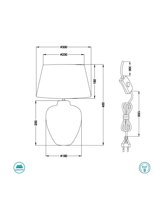 Trio Lighting Luanda Ceramic Table Lamp for Socket E27 with Black Shade and Silver Base