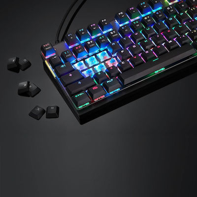 Motospeed K82 Гейминг Механична Клавиатура Без ключове с Outemu Blue суичове и RGB подсветка (Гръцки) Черен
